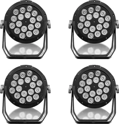 Obrázek produktu pro Jevištní reflektor, RGBW 4 v 1, ovládání DMX512, 4 jednotky, EU zástrčka