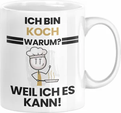 Produktbild von Koch Geschenk Tasse Lustiger Spruch Ich Bin Koch Warum Weil Ich Es Kann Geschenkidee Bester Koch Geburtstag Kaffee-Becher (Weiß)