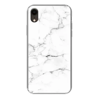 Produktbild von MuchoWow® Handyhülle Schutzhülle Hülle für iPhone XR Marmor - Weiß - Grau - Luxus - Marmoroptik - Strukturiert Silikon Softcase Handy Hülle - Schutzdeckel