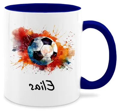 Produktbild von Tasse 325ml - Fußball Geschenk für Fußballfans - Dunkelblau