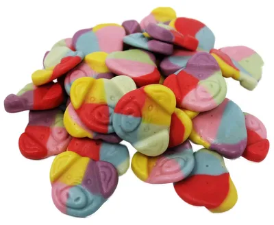 Immagine prodotto di Gomme alla frutta colorate portafortuna facce di maialino 1000g