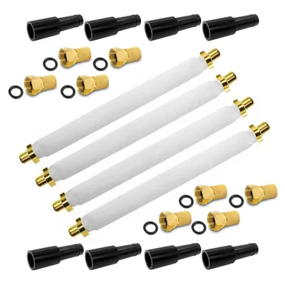Zdjęcie produktu dla ARLI 4x przepust okienny 20 cm - samoprzylepny + 8x złącze F + 8x gumowa przelotka | płaski kabel TV SAT do okien i drzwi