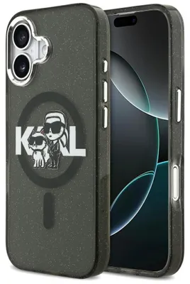 Immagine prodotto di Custodia KARL LAGERFELD per IPHONE 17 compatibile con MagSafe KLHMP17SHGKCGKBK (IML Glitter k&C Sketch Logo) nero