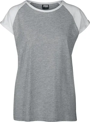 Produktbild von Urban Classics T-Shirt Damen Ladies Contrast Raglan Tee grau meliert/weiß XS