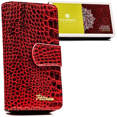 Obrázok produktu pre Peterson dámska peňaženka z prírodnej kože červená RFID 16,5 cm