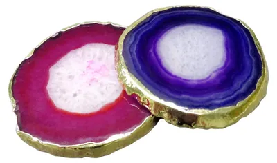 Image de Omgoods - Dessous de verre en améthyste uniques - Lot de 2
