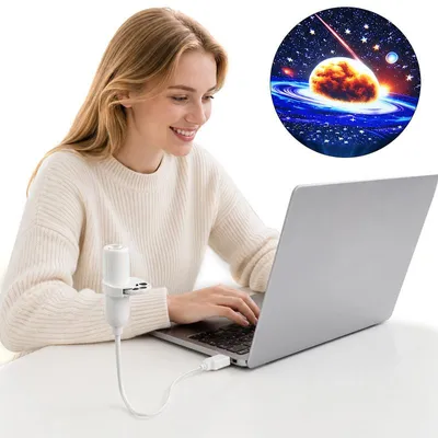 Produktbild von Galaxy Projektor 2-in-1 USB – 15 Muster, 360° verstellbar, Nachtlicht | Sternenhimmel für Schlafzimmer, Auto & Party