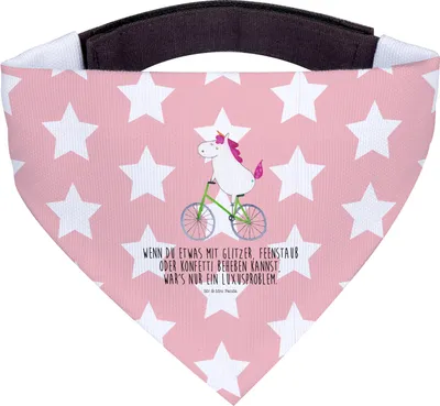 Produktbild von Mr. & Mrs. Panda Halstuch Hund Einhorn Radfahrer - Rot Pastell - Geschenk, Rad, Hundehalstuch, Hundetuch, Unicorn, Für Hunde, Kummer, Liebeskummer, Schal, Tuch, Einhörner
