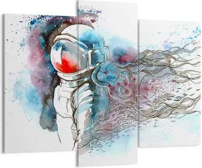 Produktbild von Bild auf Leinwand - Leinwandbild - Astronaut Universum Astronomie Entdecker - 130x100cm - Wand Bild - Wanddeko - Leinwanddruck - Bilder - Kunstdruck - Leinwand bilder - Wandkunst - CB130x100-2993
