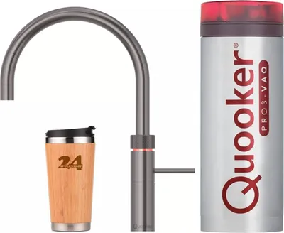 Produktbild von »QUOOKER FUSION Round VAQ PRO3 Gunmetal PVD & 100°C Armatur (3FRGME)«  Spültischmischer mit 100°C Kochendwasserfunktion