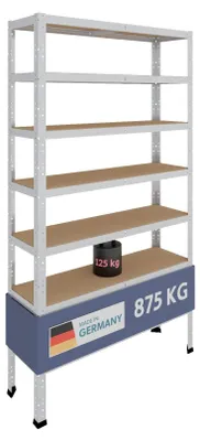 Productafbeelding van Stellingkast - Metaal - Verzinkt - 180 x 100 x 30 cm - 7 planken
