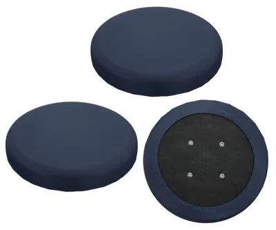 3 runde Stuhlhussen, elastisch, 40-50 cm, dunkelblau