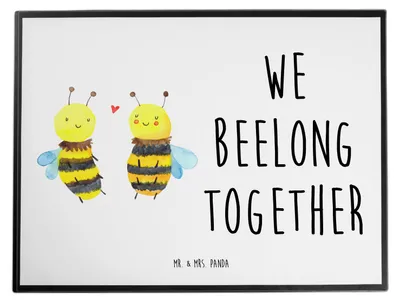 Produktbild von Mr. & Mrs. Panda schreibtischunterlage Biene Verliebt - Weiß - Geschenk, schreibtischauflagen, bastelunterlagen, Schreibunterlage, schreibtischunterlagen, tischauflagen