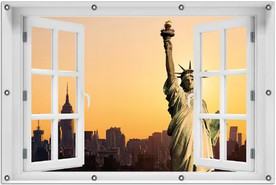 Produktbild von Wallario Outdoor-Poster für Garten oder Balkon 100 x 150 cm: Freiheitsstatue New York