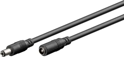 Immagine prodotto di MicroConnect - Cavo di alimentazione - Da spina CC 5,5 x 2,5 mm (M) a spina CC 5,5 x 2,5 mm (W) - 10,0 m - Nero