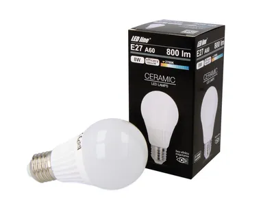 Produktbild von LED Line E27 A60 Leuchtmittel 800lm 8W Warmweiß 2700K Glühlampe Ø80mm Energiesparlampe Keramik