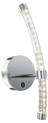 Produktbild von LED Wandleuchte, Chrom, Glas, Touchdimmer, H 37 cm