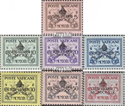 Produktbild von Briefmarken Vatikanstadt 1939 Mi 73-79 (kompl.Ausg.) postfrisch Aufdruckausgabe