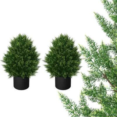 Obrázok produktu pre TRMLBE 2 kusy umelá rastlina 60 cm umelé rastliny s kvetináčom ako skutočné cyprusové deco obývacia izba deco rastliny do spálne kancelária balkón záhrada