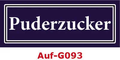 Produktbild von 5 Stück Gewürzaufkleber Puderzucker 40x16mm Gewürzetiketten Sticker Lebensmittel (Auf-G093)