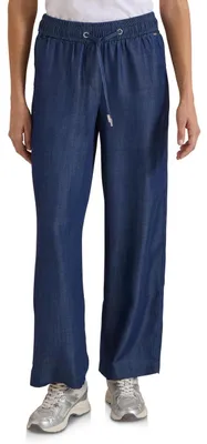 Productafbeelding van Cecil wijde broek met denimlook, donkerblauw, maat L