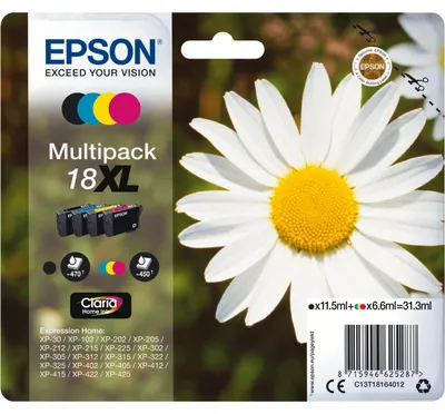 Image de Epson 18XL - Pack de 4 - XL - noir, jaune, cyan, magenta - d'origine - sous blister
