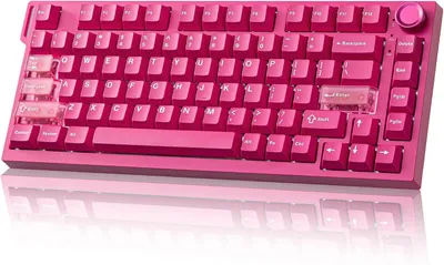 Produktbild von Gaming-Tastatur, Hall-Effekt Mechanische Rapid-Trigger Tastatur Bluetooth/USB-C/2.4G 8KHz Abtastrate &128K Scan, Einstellbarer Drehknopf, RGB