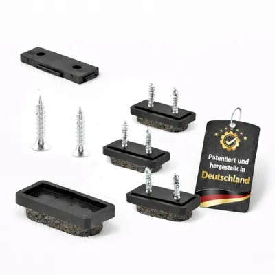 Produktbild von WAGNER QuickClick® Woll-Filzgleiter ULTRASOFT - 8x Schraube, je 4x Basis & Gleiteinsatz 32 x 15 mm, DE Ware - 15782800