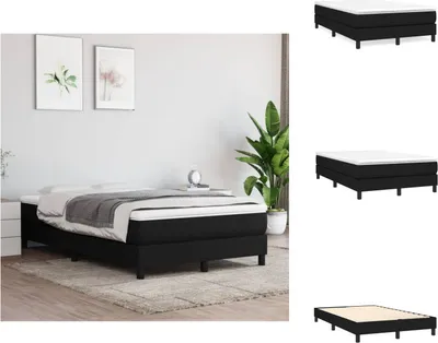 Image de vidaXL Lit Boxspring Noir 120x200 cm Tissu - Lits et Sommiers