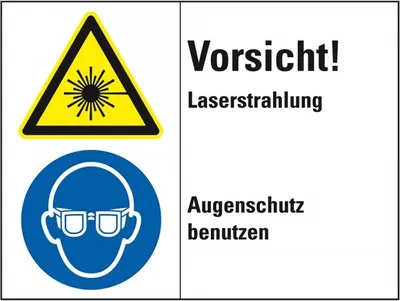 Produktbild von Dreifke® Aufkleber I Kombischild Vorsicht! Laserstrahlung - Augen..., Folie, ...