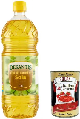 Produktbild von 6x Desantis Olio Di Semi Di Soia, Sojaöl 1 L + Italian Gourmet polkpa 400g