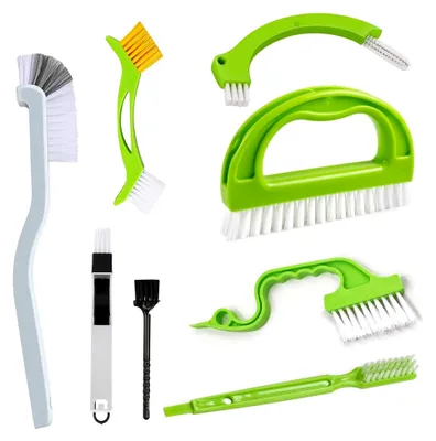 Produktbild von Set mit 8 Fugenreinigungsbürsten, Multifunktionale Bürsten für Ecken und Spalten in Bad und Küche