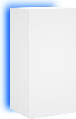 Image de vidaXL Armoire TV murale avec lampes LED blanc 40,5x35x80 cm