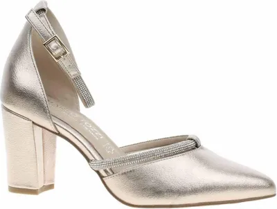 Produktbild von MARCO TOZZI Damen Pumps Fesselriemen Strasssteine Synthetik Leder 2-82404-42, Größe:40 EU, Farbe:Gold