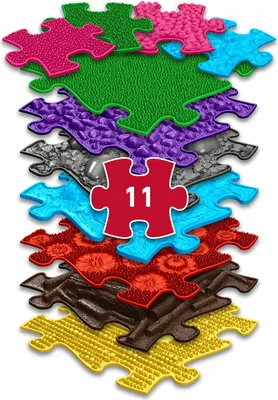 Zdjęcie produktu dla Mata Sensoryczna Ortopedyczna ZESTAW 11w1 MEDIUM 11 PUZZLI SENSORYKA MUFFIK / MFK-021-01