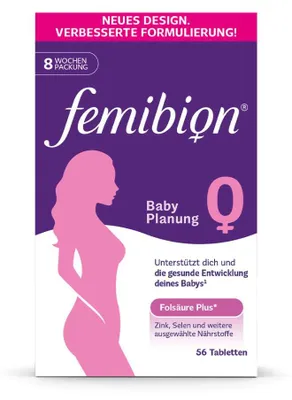 Produktbild von Femibion 0 Babyplanung Folsäure + Metafolin Tabletten, 56 St. Tabletten