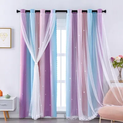 Produktbild von Verdunkelungsvorhänge mit Sternendesign - Set von 2 - 157 x 228 cm