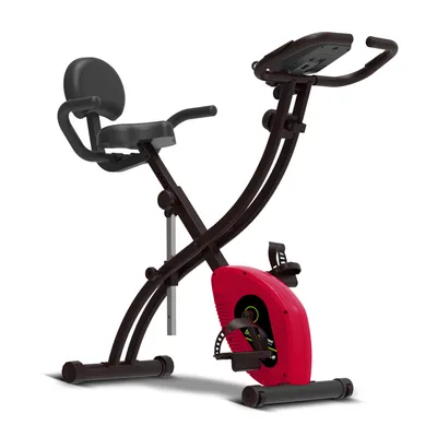 Produktbild von SportTronic ST-X6 Heimtrainer Fahrrad Fahrradtrainer 8 Widerstandsstufen mit Rückenlehne verstellbarer Sitz Fitness Bike Ergometer Trimmrad Standfahrrad Sport Fahrrad für Zuhause / Senioren klapp Rad Rot