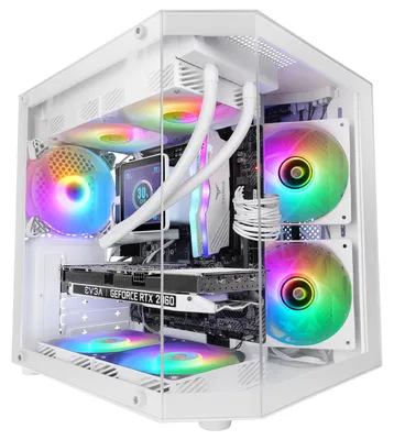 Produktbild von Mars Gaming MC-3TLITEW, Mini Tower, PC, Weiß, micro ATX, Mini-ITX, Gaming, Multi