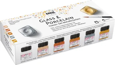 Produktbild von KREUL 16603 KREUL Glass & Porcelain Classic, Metallicfarben 6er-Set