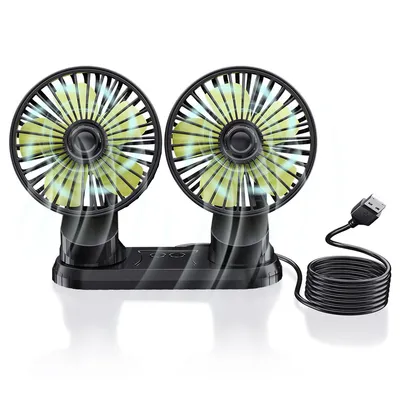 Produktbild von Autolüfter, Mini Lüfter, 5V USB Ventilator mit 3 Luftvolumeneinstellungen & 360 Grad Drehbarer für Auto Van SUV RV Boot - Ideal für Treiber