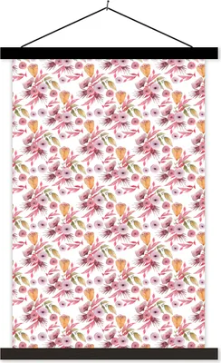 Produktbild von MuchoWow® Textilposter Blumen - Blüte - Farben 40x60 cm mit schwarzem Rahmen - Wanddekorationen