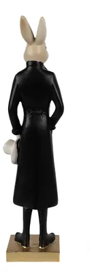Image de Clayre & Eef Figurine Lapin 34 cm Beige Noir Polyrésine