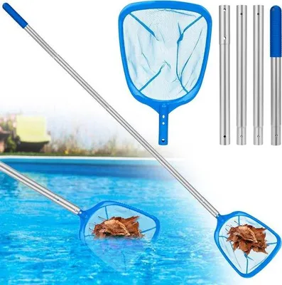 Productafbeelding van Zwembadschepnet - Schepnet Zwembad - Zwembad Reinigen - Fijnmazig - 175 cm - Blauw