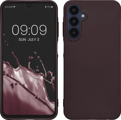 Produktbild von kwmobile Case kompatibel mit Samsung Galaxy A25 Hülle - Schutzhülle aus Silikon metallisch schimmernd - Handyhülle Metallic Brombeere