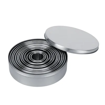 Produktbild von Runde Keksformen,Keksausstechform,Ringbackform,Runde Mousseform,Gebäckbackring,Mousseform,Edelstahl Mousseform