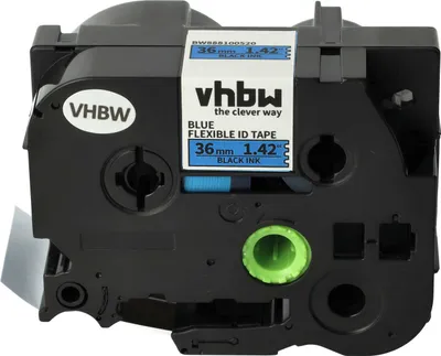 Produktbild von vhbw Schriftband-Kassette kompatibel mit Brother PT RL700S, P900W, P950NW, P950W Etiketten-Drucker 8m x 36mm Schwarz auf Blau, Flexibel, Laminiert