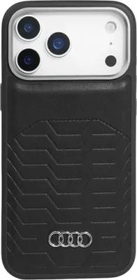 Image de Housse de portable Case iPhone 17 Pro Max Audi GT MagSafe similicuir noir logo