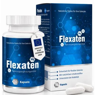 Produktbild von Flexaten Nahrungsergänzungsmittel – 30 Kapseln – mit Glucosamin und MSM