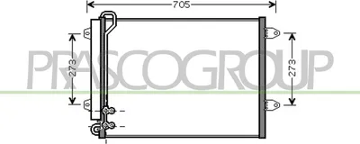 Produktbild von PRASCO VG054C001 Kondensator Klimaanlage Klimakondensator für VW Passat Variant (3C5) +Trockner